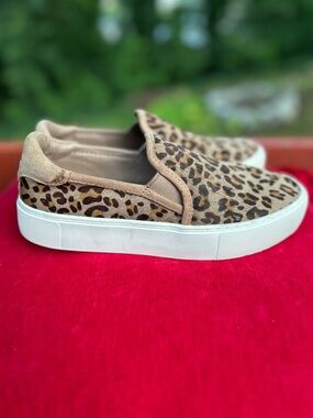 UGG Leopard Print Slip-On Sneakers in Brown and White